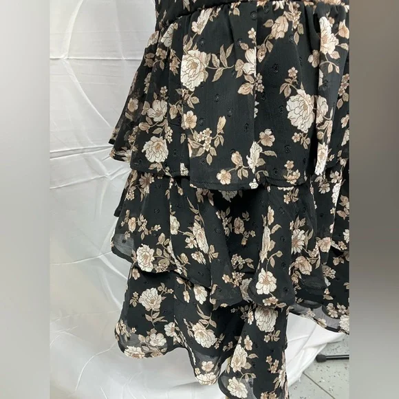 Altar’d State Long Sleeve‎ Floral Mini Dress Black New Girls Large Boho Flowy - Picture 5 of 9